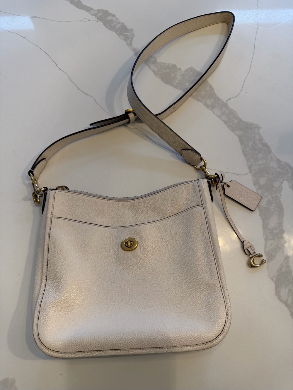 COACH Polished Pebble Leather Chaise Crossbody bag